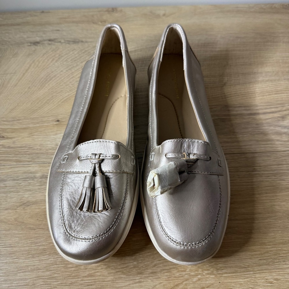 Easy Spirit Stingray Champagne Gold‎ Tassel Loafers Metallic Driving Shoes 8